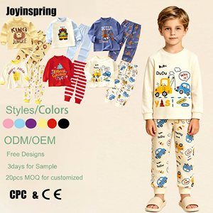 Ensemble de sous-vêtements en coton à col rond pour garçons, motif dessin animé, hauts et pantalons à manches longues pour le quotidien et <span class=keywords><strong>la</strong></span> <span class=keywords><strong>nuit</strong></span> à <span class=keywords><strong>la</strong></span> maison, vente en gros - Product Image 1