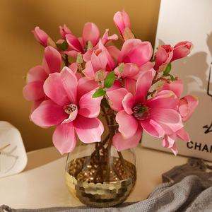 Fleur de magnolia artificielle Ruilisi 30cm-100cm, fleur en soie blanche, décoration de mariage et de maison - Product Image 3