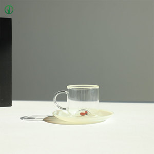 Piatto per Insalata in Vetro Borosilicato Colorato, Design Creativo a Chicco di Caffè, Lavabile in Lavastoviglie, Resistente al Calore, per Uso Alimentare, per Biscotti - Product Image 2
