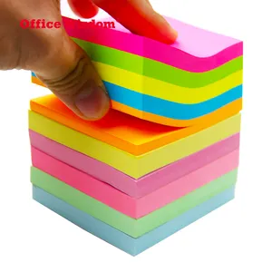 Sıcak satış yapışkan not kağıdı 10 renk yapışkan notlar özel Logo baskı yapışkan not özel boyut 3x3 inç