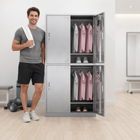 Armoire de rangement industrielle en acier inoxydable, étanche, pour personnel et écoles