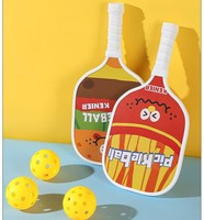 Juego de raquetas dobles de pickleball de madera ultraligeras y duraderas con 4 pelotas, adecuado para principiantes, adultos y niños.