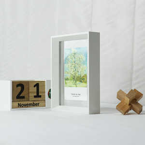 Sơn màu trắng hiện đại khung hiển thị hình ảnh khắc laser chèn Trống Gỗ khung hình - Product Image 6