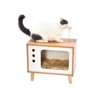 Vente en gros de maisons pour chats en bois avec coussin amovible