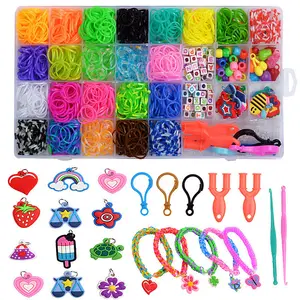 2022 Hot Candy Elastiekjes Maken Kit Diy Rubberen Band Geweven Armband Set Meisjes Knutselen Speelgoed Geschenken Kleurrijke Elastiekjes Set