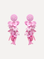 Anting-anting gantung bunga 3D manik-manik buatan tangan, anting-anting bunga akrilik warna-warni untuk wanita, gaya boho liburan