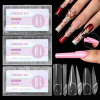 140 pièces/boîte Capsules d'extension d'ongles haute transparence réutilisables extra-longues pour French Manucure