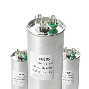 DBB Motor Capacitor de partida AC 45+5 uF 370-440VAC 50/60Hz Ventilador Capacitor redondo duplo Cbb65