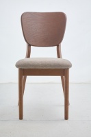 Chaises de salle à manger en gros avec coussin en tissu doux, pieds en bois d'hévéa peints, chaises de bureau et de bar