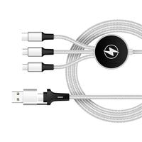 Câble de charge USB 5 en 1 en nylon personnalisé avec logo LED, gadget promotionnel, 1,2 m, MOQ le plus bas, conforme CE RoHS