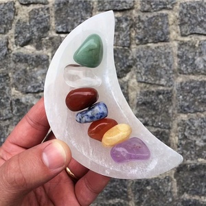 Vendita all'Ingrosso di Articoli in Cristallo Curativo, Ciotola a Forma di Luna in Selenite per Decorazione Casa e Meditazione - Product Image 2