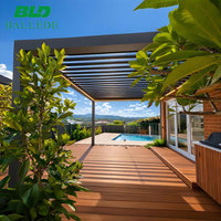 Pérgola de Alta Resistencia para Nieve, Impermeable, de Aluminio con Tubo Cuadrado, Estructura Exterior con Techo de Aluminio con Rejillas, para Hoteles, Resorts y Villas
