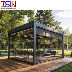 Véranda moderne facile à installer, personnalisable, en verre trempé, ignifuge, isolante, proche de la nature, excellent rapport qualité-prix, utilisable toute l'année - Product Image 4