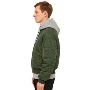 Chaqueta Acolchada Corta con Cremallera de Algodón Grueso para Hombre de Invierno Personalizada TOPSHOW, Chaqueta Bomber de Béisbol de Poliéster y Nailon con Capucha para Hombre - Product Image 2