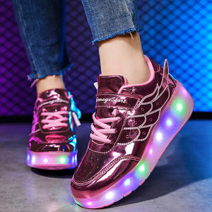 Chaussures Heelys ZHOYA Version Étudiant 8-12 Ans Contraction Automatique Filles Double Roue Bouton Ceinture Approvisionnement Transfrontalier - Product Image 4