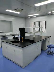 Лабораторный настенный стол-стойка LB-CF-12 с полками для реагентов, водопроводным краном и настенным шкафом - Product Image 6