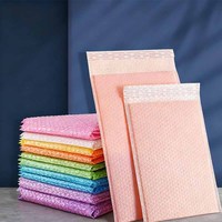 Enveloppe à bulles en polyéthylène écologique, rembourrée, autocollante, imperméable, pour l'emballage de cosmétiques, impression personnalisée
