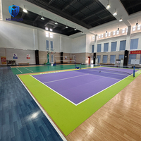 Tapis de terrain de pickleball en PVC, portable, antidérapant, revêtement de sol sportif pour intérieur, extérieur, salle de sport