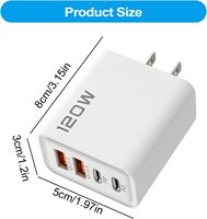 Chargeur mural rapide 100W PD 3.0 Type-C USB avec design pliable pour ordinateurs portables 13/14/15 pouces et compatibilité écouteurs