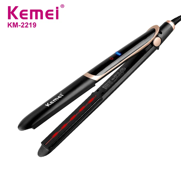 Kemei KM-2219 Beauty Care Universal Infrared Aluminum Plate Hair Straightener For Hairdressing Tool