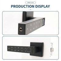 Serrure électronique intelligente avec clavier numérique, application Tuya pour Wi-Fi/Cloud, empreinte digitale biométrique, aluminium/bois, chambre à coucher, appartement