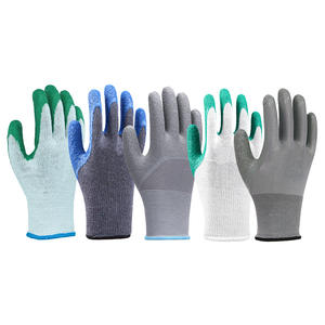 Guantes de Trabajo Starry Sky, de Látex, Texturizados, Antideslizantes, con Puño de Punto, para Uso General, en Gris, Verde y Azul - Product Image 1