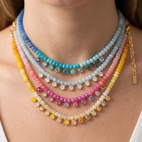Colliers perlés faits à la main avec breloques en zircon coloré et perles facettées, nouveau design été 2026, pour femmes, bijoux de vacances à la plage, vente en gros