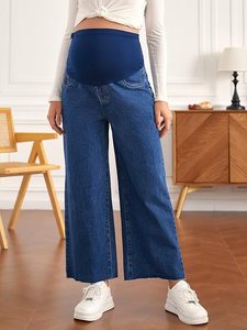 Pantalon de travail ample et confortable pour femme enceinte, taille élastique ajustable, coupe large, <span class=keywords><strong>jean</strong></span> de <span class=keywords><strong>grossesse</strong></span> - Product Image 3