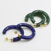 Bijoux en résine avec logo personnalisé, boucle d'oreille en acétate de Cellulose/goutte géométrique en coquille de tortue