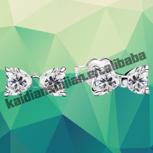 Ensemble de boucles d'oreilles et collier avec pendentif double cœur plaqué or et zircon, bijoux tendance pour femmes, cadeau d'anniversaire - Product Image 6