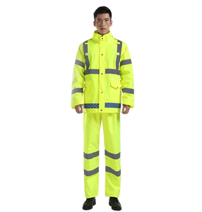 Combinaison de pluie pour les travailleurs de la construction routière, combinaison de pluie imperméable de haute qualité et durable, veste + pantalon uniforme - Product Image 3