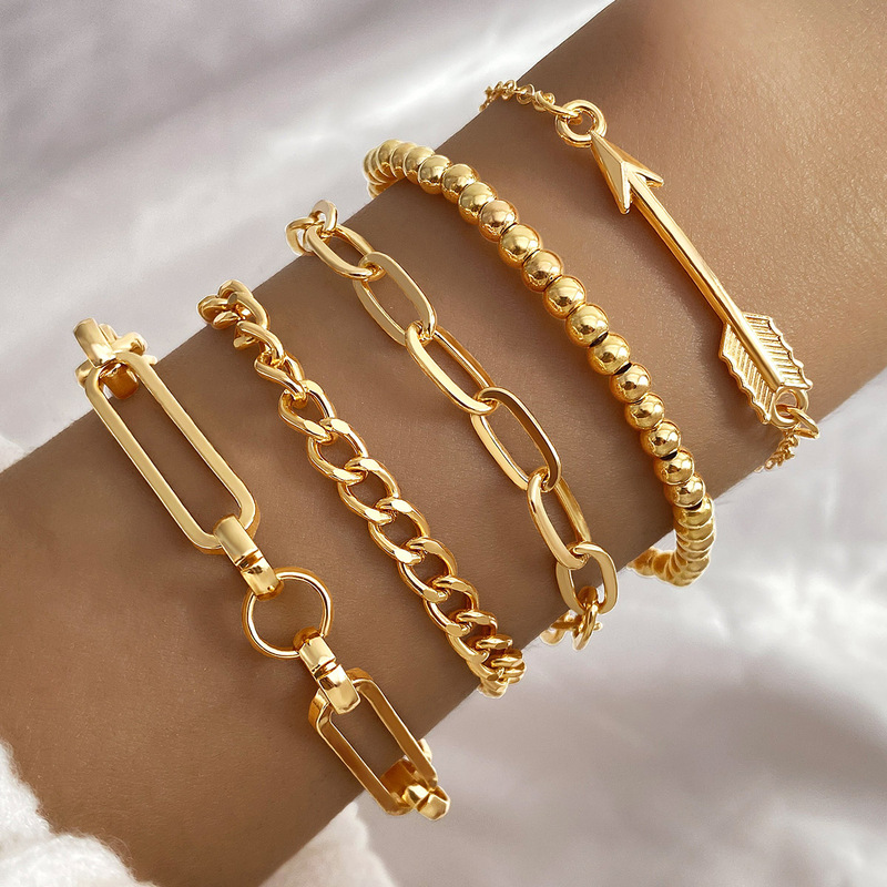 KISSWIFE Gold Open Bracelets 5piece Set