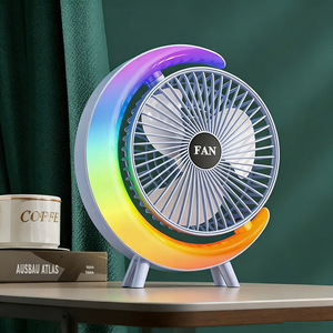 Portable USB Fan With Led Light 3 Speed Rechargeable For Office Dormitory Small Electric Fan DC Motor - Product Image 1