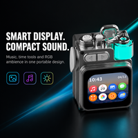 Enceinte Bluetooth Intelligente Portable Mini d'Extérieur avec Écran LCD, Musique Sans Fil et Lumières RVB