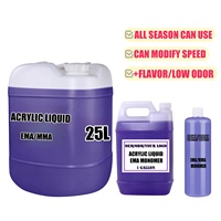 Vente en gros de liquide acrylique monomère MMA à faible odeur pour ongles, liquide de trempage pour décoration des ongles, système de poudre polymère EMA