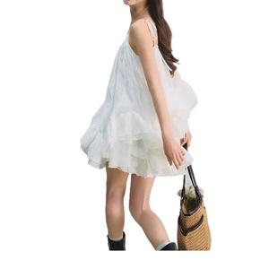 RECOIN R1C ชุดเดรสผ้าชีฟองสีขาวแสนสบายสไตล์นางฟ้าสำหรับฤดูร้อน |   กระโปรงทรงพองแบบรัดรูปสไตล์บีชรีสอร์ท - Product Image 5