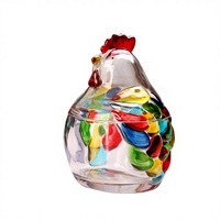FLVC Amerikaanse stijl glazen snoepvaas 301-400ml draagbaar voor gedroogd fruit en snacks, voedselveilig, decoratief voor thuis, opbergdoos