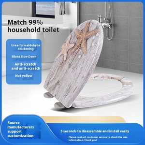 Coprisedile da bagno morbido stampato a tre lati coprisedile da bagno con spessore allungato colorato Slow-Down moderno per la casa OEM disponibile - Product Image 5