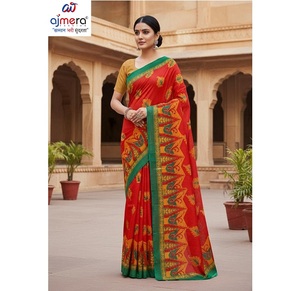 Premium Reasonable Ajmera Fashion Women's Suti Cotton <b>Sarees</b>-Stylish Elegant Comfortable Quick Dry Sun Protection for Festive - Product Image 1