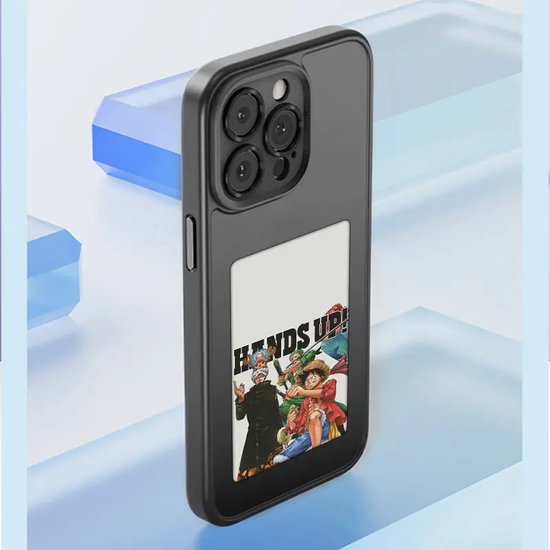 Nuevo diseñador de lujo NFC Smart E Ink Screen Display cubierta de la caja del teléfono móvil para fundas iphone 14 Pro Max DIY casos