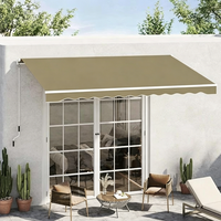 Auvent pliant à bras articulés pour usage commercial extérieur, avec cadre en alliage d'aluminium, fixation murale, télécommande, anti-rouille, anti-UV, protection solaire