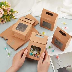กล่องของขวัญกล่องกระดาษคราฟท์กล่องขนมเบเกอรี่พร้อมช่องแสดงสำหรับงานเลี้ยงวันเกิดวันแม่แบบกำหนดเอง - Product Image 3