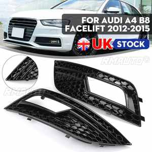 2 pièces Grilles de protection de phares antibrouillard avant en nid d'abeille style sport pour pare-chocs avant Audi A4 B8 Facelift 2012 2013 2014 2015 - Product Image 1