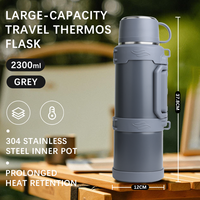 Bouteille isotherme Hong Ling grande capacité en acier inoxydable à double paroi – Maintien du contenu au chaud toute la journée 1700/2000/2300ml