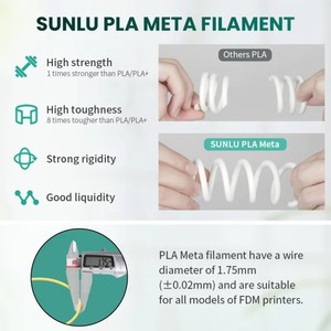 <span class=keywords><strong>Sunlu</strong></span> Pla Meta <span class=keywords><strong>Filament</strong></span> 1.75mm pour imprimantes 3D Matière plastique durable pour l'impression par moulage de précision - Product Image 3