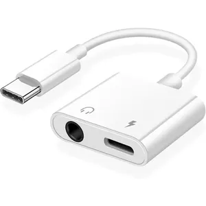 2 en 1 tipo C a carga y convertidor adaptador de conector de auriculares de audio de 3,5mm