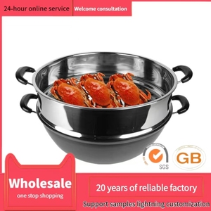 <span class=keywords><strong>Wok</strong></span> de Chef chinois en fonte antirouille, poêle à frire 40 Cm à Double poignée - Product Image 3