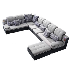 2021 yüksek kalite benzersiz kumaş deri büyük kesit ev avrupa kanepe oturma odası kanepe - Product Image 6