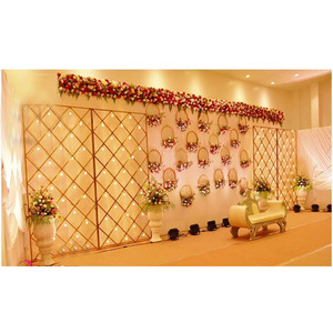 Décorations de mariage asiatiques scintillantes, style contemporain, taille personnalisée, USA, Royaume-Uni, scène de mariage moderne et élégante, murs arrière à bougies - Product Image 1