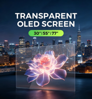 Écran OLED transparent de 30 pouces, moniteur d'affichage numérique, support d'animation, prise en charge du SDK, 120 Hz, 16:9, écran LCD publicitaire de bureau